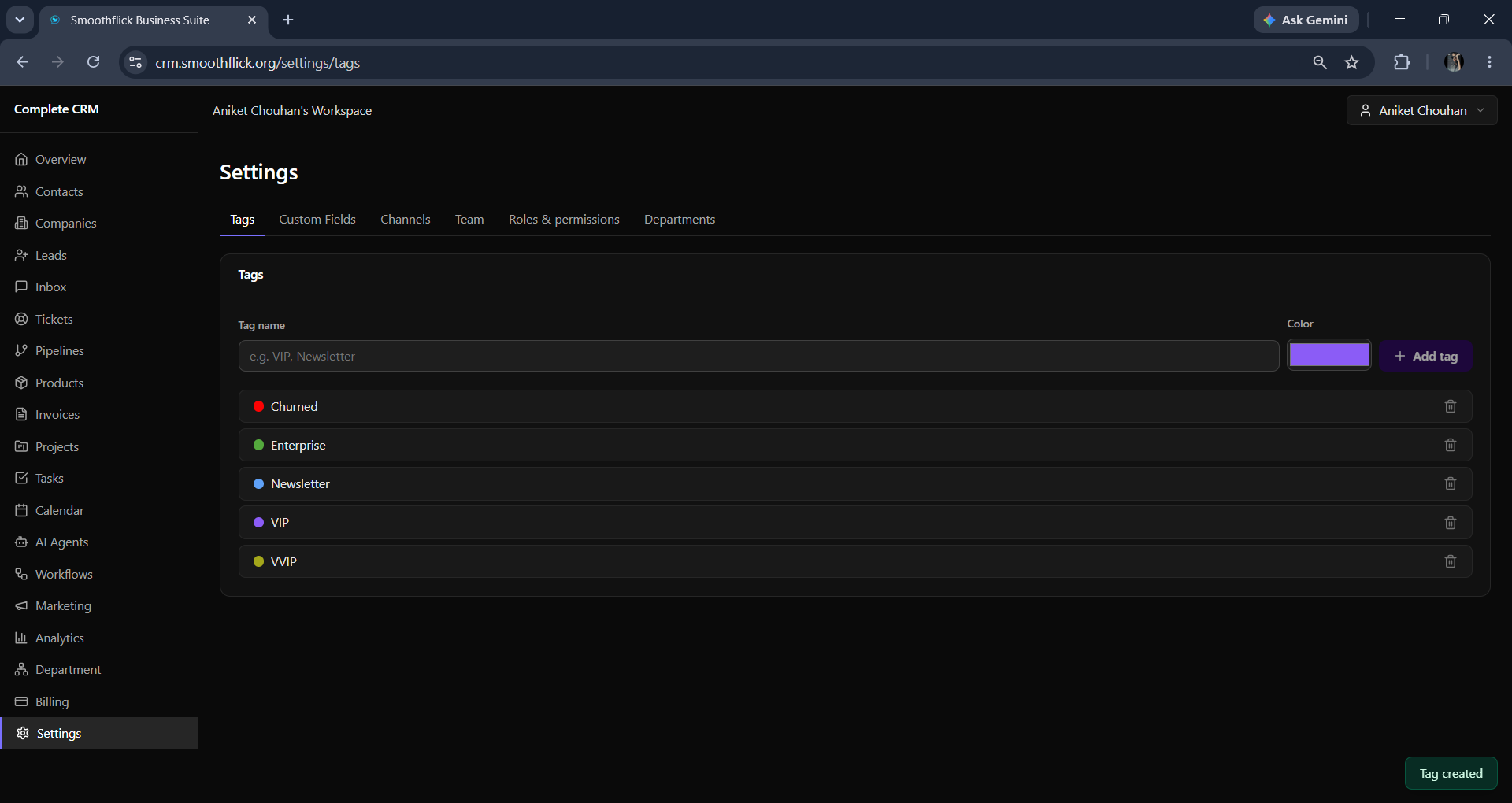 Tags manager